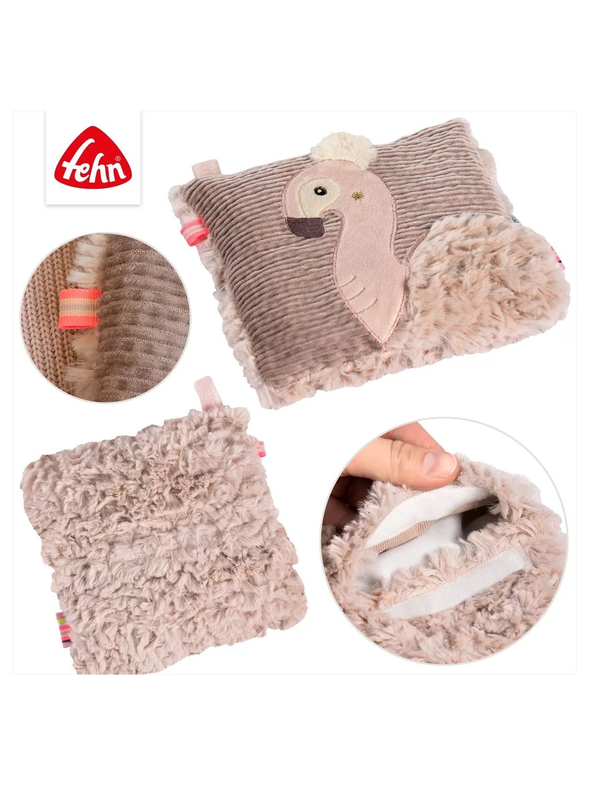 Coussin-bouillote, ami-câlin Flamant rose - Fehn