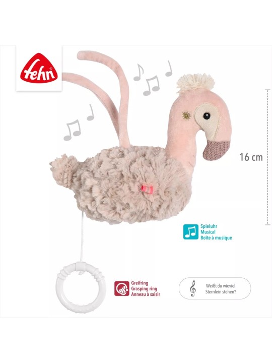 Peluche musicale, Flamant rose - Fehn Peluche musicale, Flamant rose - Fehn