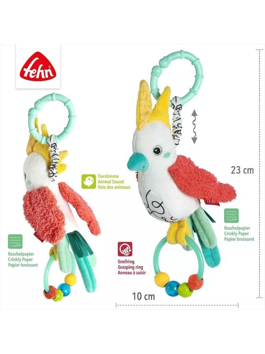 Peluche musicale, Cacatoès - Fehn Peluche musicale, Cacatoès - Fehn
