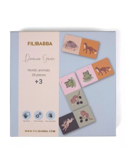 Jeu de dominos 28 pièces, Animaux nordique - Filibabba