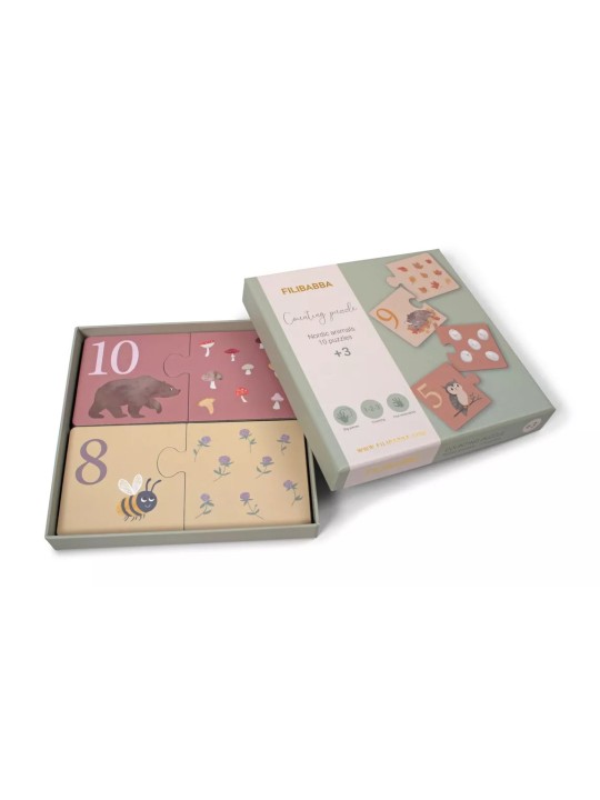 Puzzle "J'apprends à compter", Animaux nordiques - Filibabba Puzzle "J'apprends à compter", Animaux nordiques - Filibabba