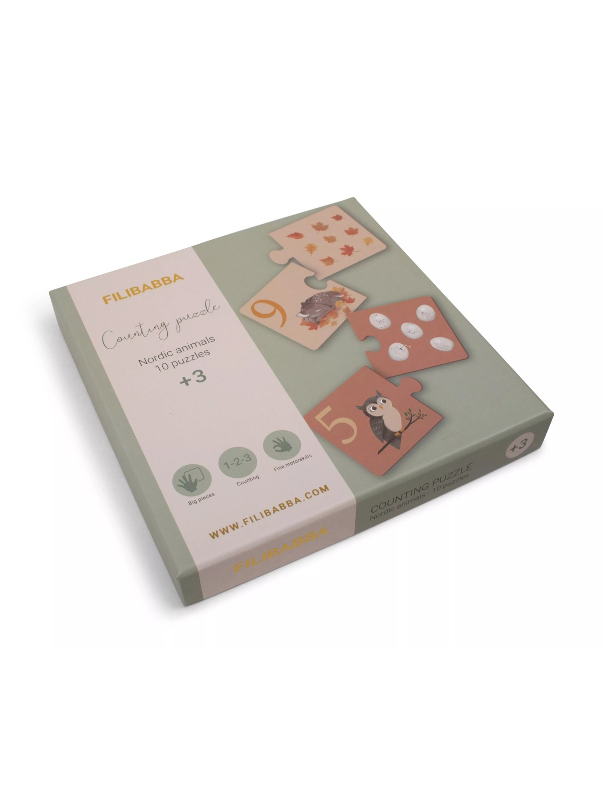 Puzzle "J'apprends à compter", Animaux nordiques - Filibabba