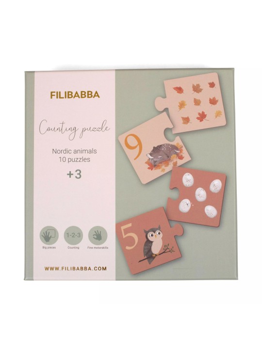 Puzzle "J'apprends à compter", Animaux nordiques - Filibabba Puzzle "J'apprends à compter", Animaux nordiques - Filibabba