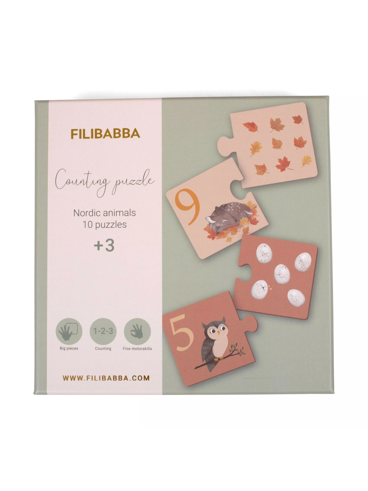 Puzzle "J'apprends à compter", Animaux nordiques - Filibabba