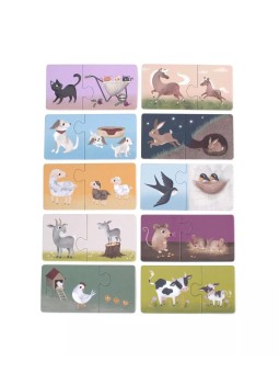 Puzzle "Maman et ses bébés", Animaux de la ferme - Filibabba