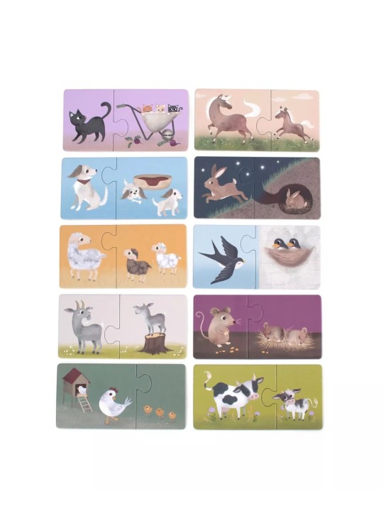 Puzzle "Maman et ses bébés", Animaux de la ferme - Filibabba Puzzle "Maman et ses bébés", Animaux de la ferme - Filibabba