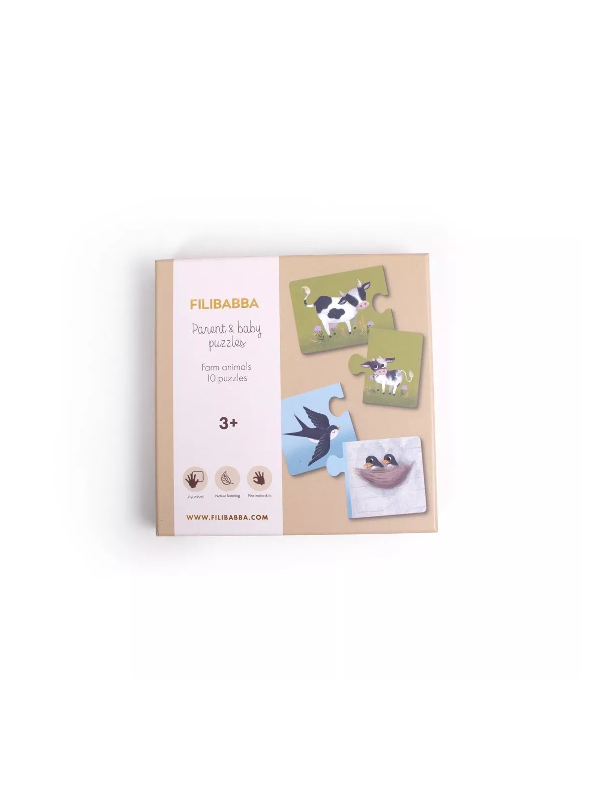 Puzzle "Maman et ses bébés", Animaux de la ferme - Filibabba