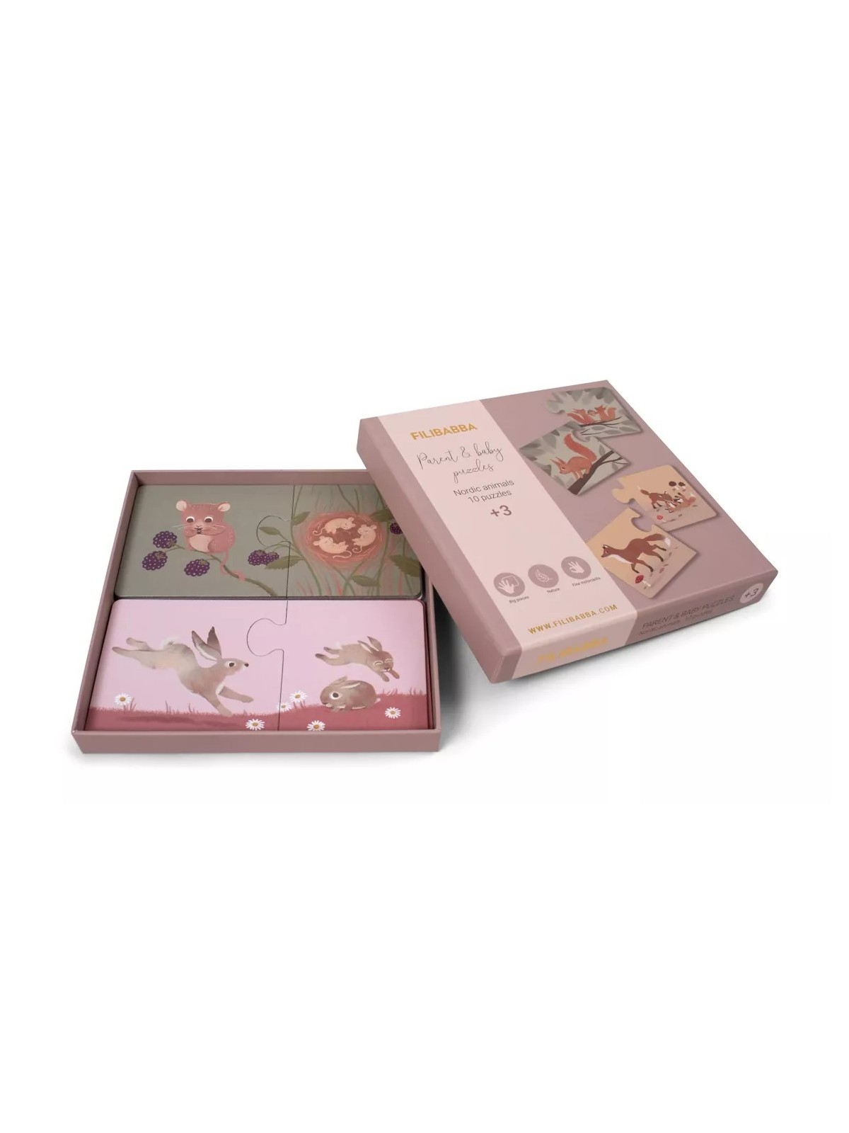 Puzzle "Maman et ses bébés", Animaux nordiques - Filibabba