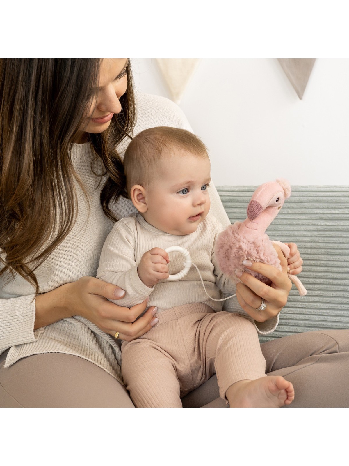 Peluche musicale, Flamant rose - Fehn