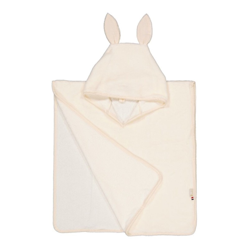 Poncho de bain lapin, éponge bambou écru - Les Juliettes