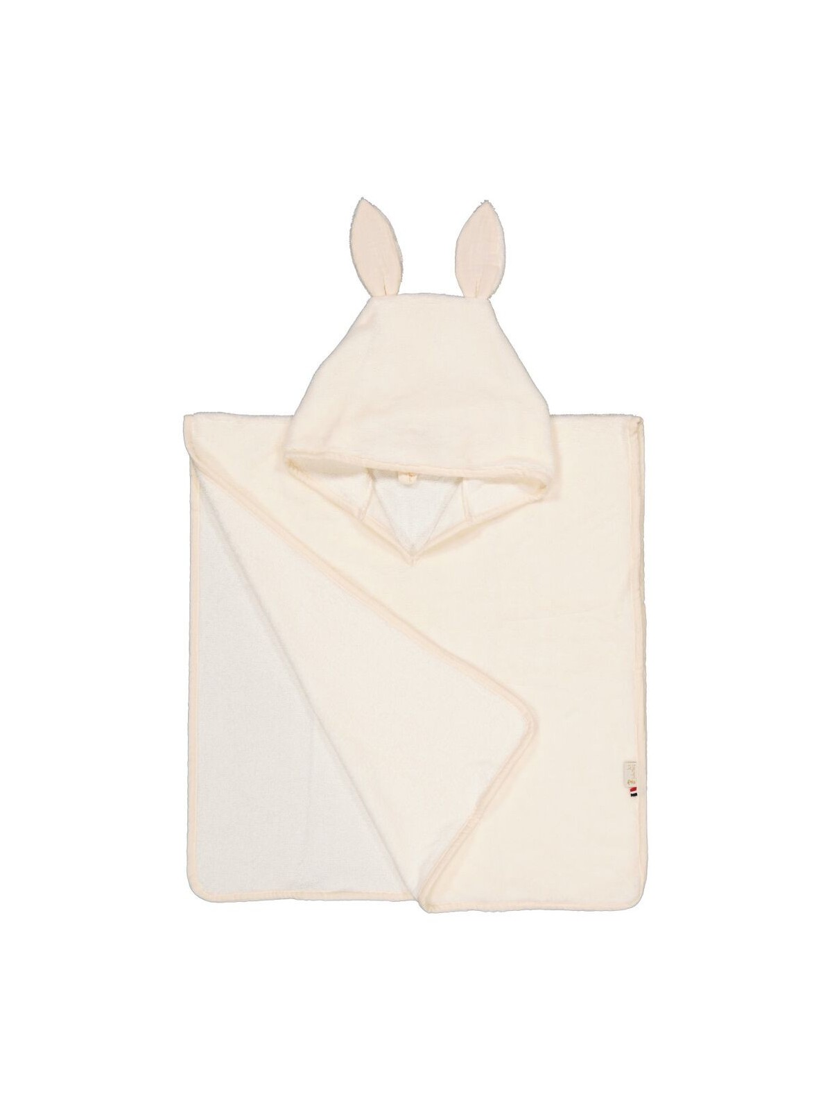 Poncho de bain lapin, éponge bambou écru - Les Juliettes