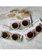 Lunettes de soleil rayées, Rose pastel / Camel - Rammelaartje