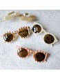 Lunettes de soleil rayées, Rose pastel / Camel - Rammelaartje