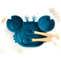 Set couvert Crabe, bleu marine - Les Petits Citrons