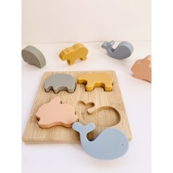 Puzzle animaux, bois et silicone - Les Petits Citrons