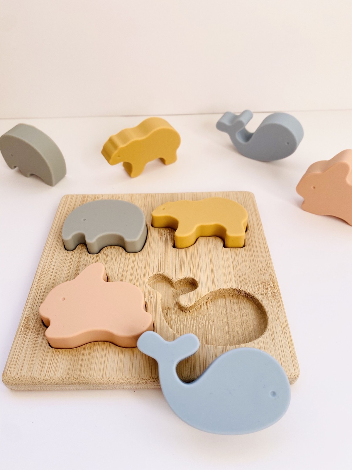 Puzzle animaux, bois et silicone - Les Petits Citrons