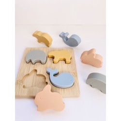 Puzzle animaux, bois et silicone - Les Petits Citrons