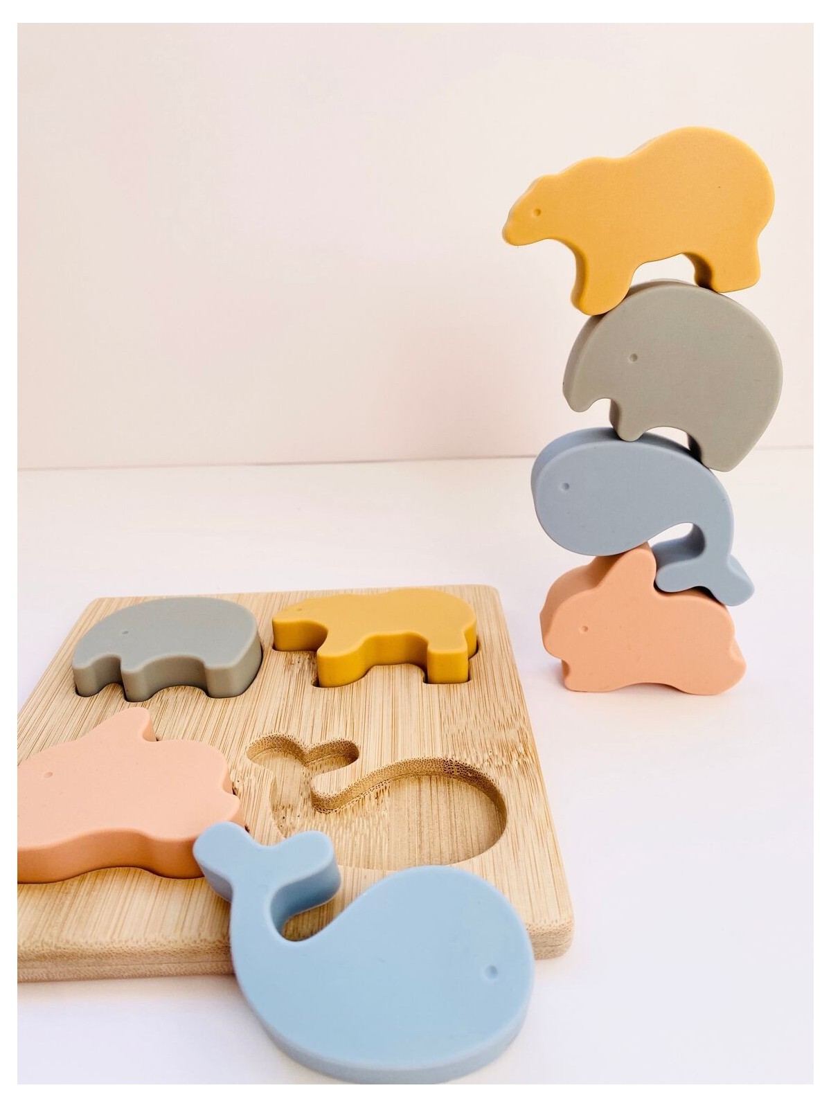 Puzzle animaux, bois et silicone - Les Petits Citrons