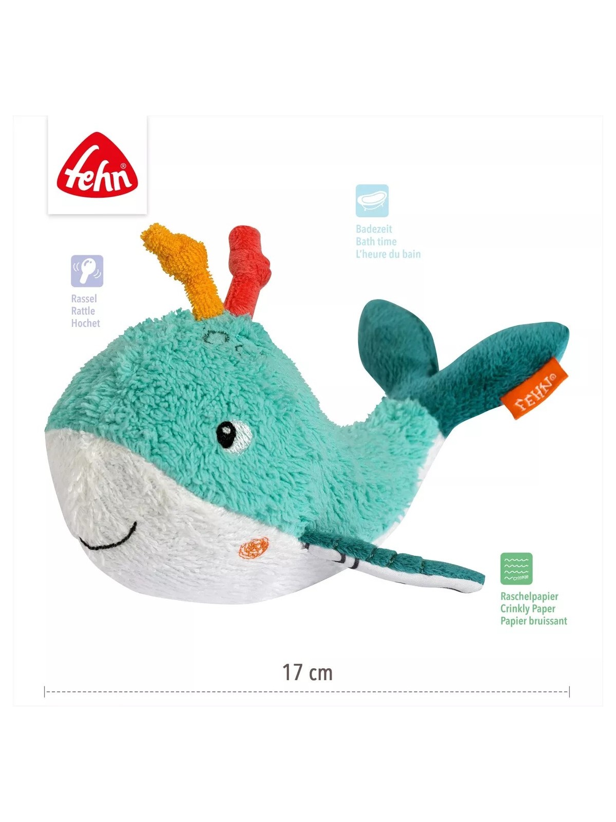 Animal de bain Baleine Fehn – Jouet sensoriel et flottant pour bébé